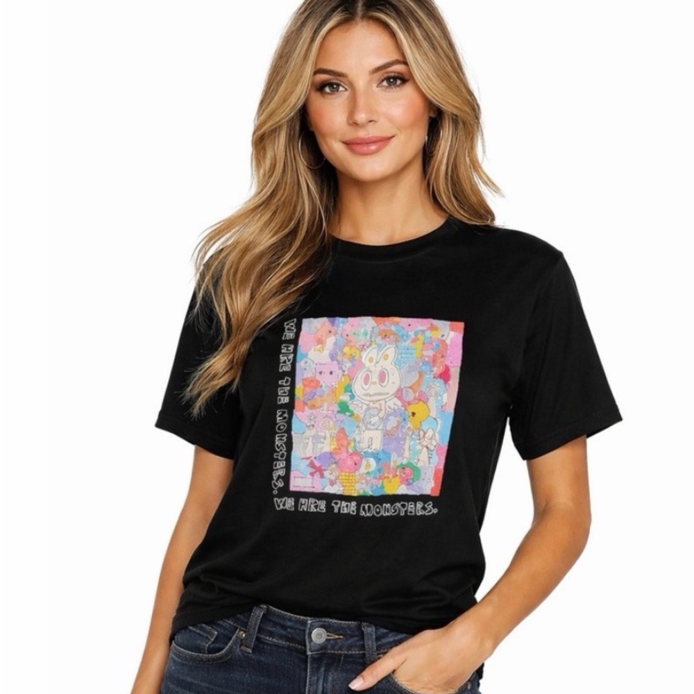 New w tag Uniqlo Pop Mart UT Graphic The Monsters Labubu Black T-Shirt Size M